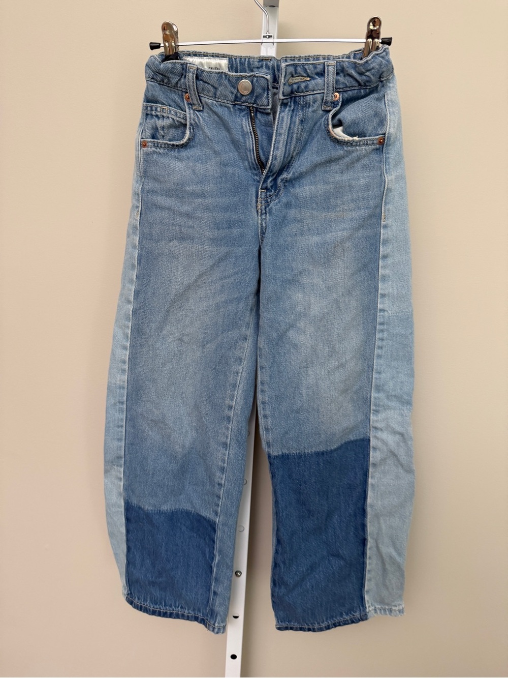 Zara Light Blue Patchwork kids Jeans 8-9